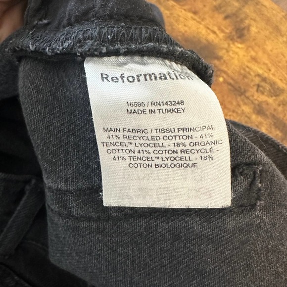 Reformation jeans women’s size 29 straight black Seattle wash high rise short - Picture 8 of 12